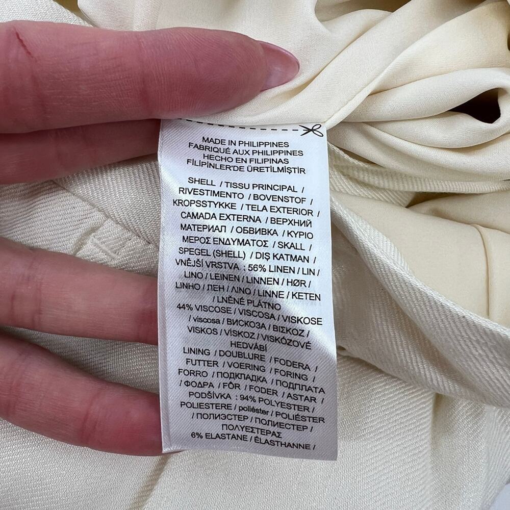 Lauren Ralph Lauren Chino Pants Winter Cream Pleated Stretch Lined Size 16 - Picture 14 of 16